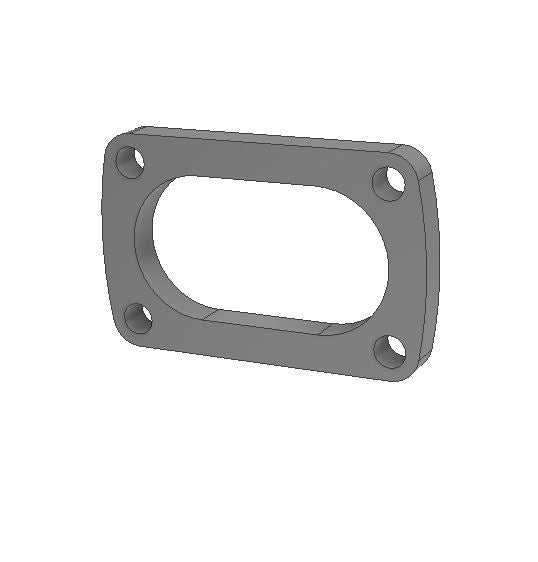 Flange plate 4 bolt SS304 to suit 3.5" Oval tubing